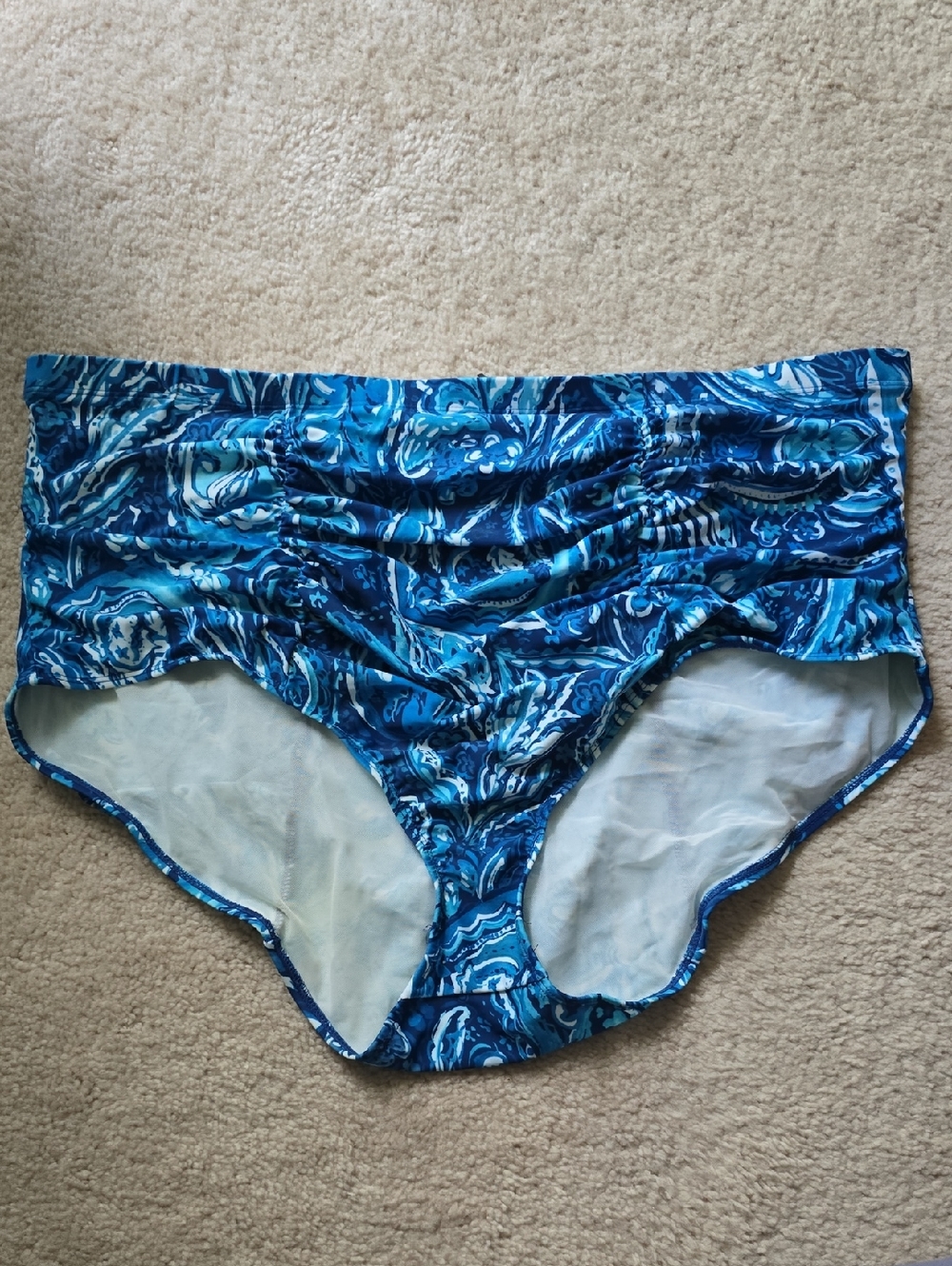 Torrid Blue Marble High-Waist Bikini Briefs Size 4